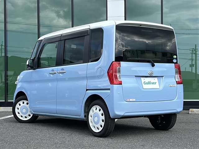 ダイハツ タント X ホワイトアクセント SAⅢ 福岡県 2017(平29)年 7.8万km ホワイト/シルキーブルーパール 2トーン 社外7インチメモリナビ（MDV-D504BTW）/（AM/FM/CD/DVD/BT/フルセグTV）/両側パワースライドドア/バックカメラ/シートヒーター/コーナーセンサー/ベンチシート/衝突被害軽減システム/横滑り防止装置/アイドリングストップ/スマートキー/プッシュスタートボタン/スペアキー1本/純正フロアマット/ハロゲンヘッドランプ