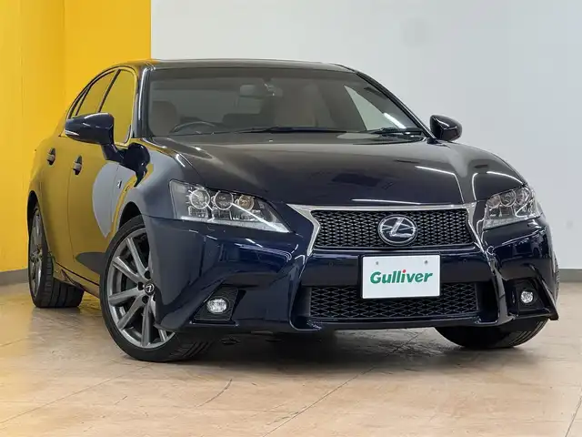 レクサス ＧＳ 450h Fスポーツ 群馬県 2013(平25)年 9万km ラピスラズリマイカ サンルーフ　マークレビンソン　純正メーカーナビ　フルセグＴＶ　ＢＴ　バックカメラ　追従型クルコン　ＢＳＭ　ＨＵＤ　茶革　温シート　冷シート　電動シート　パドルシフト　　ＬＥＤ　ビルトインＥＴＣ