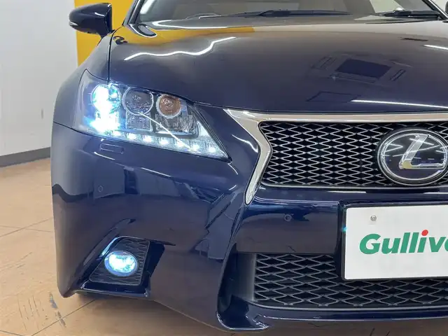 レクサス ＧＳ 450h Fスポーツ 群馬県 2013(平25)年 9万km ラピスラズリマイカ サンルーフ　マークレビンソン　純正メーカーナビ　フルセグＴＶ　ＢＴ　バックカメラ　追従型クルコン　ＢＳＭ　ＨＵＤ　茶革　温シート　冷シート　電動シート　パドルシフト　　ＬＥＤ　ビルトインＥＴＣ