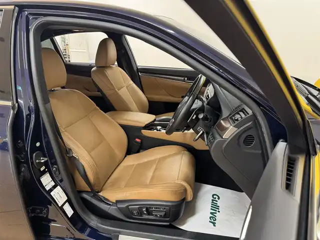 レクサス ＧＳ 450h Fスポーツ 群馬県 2013(平25)年 9万km ラピスラズリマイカ サンルーフ　マークレビンソン　純正メーカーナビ　フルセグＴＶ　ＢＴ　バックカメラ　追従型クルコン　ＢＳＭ　ＨＵＤ　茶革　温シート　冷シート　電動シート　パドルシフト　　ＬＥＤ　ビルトインＥＴＣ