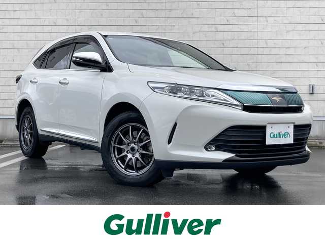 トヨタ ハリアー プレミアム 静岡県 2019(平31)年 10.2万km ホワイトパールクリスタルシャイン Toyota Safety Sense/ALPINE製10インチナビ(EX10Z)/　AM FM CD DVD Bluetooth USB/フルセグTV/バックモニター/前方ドライブレコーダー/LEDオートヘッドランプ/レーダークルーズコントロール/ブラウンハーフレザーシート/パワーバックドア/スマートキー2本＆カードキー/社外17インチアルミホイール/ムーンルーフ/パワーシート(運転席)/ビルトインETC