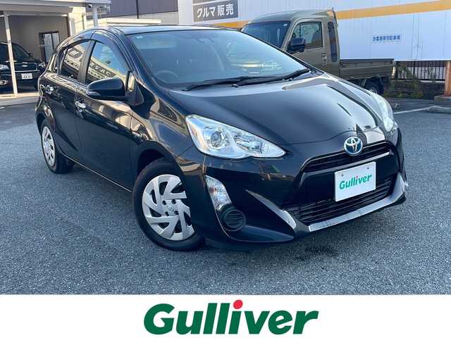 トヨタ アクア S スタイルブラック 山口県 2017(平29)年 8万km ブラックマイカ ワンオーナー/プリクラッシュセーフティシステム/社外ナビ/【AVN-R7W:CD/DVD/Bluetooth/MSV】/フルセグＴＶ/ステアリングスイッチ/スマートキー/スペアキー/ＬＥＤヘッドランプ/オートライト/オート電動格納ミラー/保証書/取扱説明書