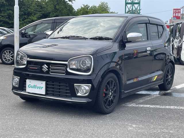 スズキ アルト ワークス 青森県 2017(平29)年 6.2万km ブルーイッシュブラックパール3 ４WD/社外ナビ/フルセグTV/CD/DVD/BT/バックカメラ/柿本改マフラー/ブースト計/スマートキー×２/横滑り防止装置/プッシュスタート/シートカバー付き/社外エアクリーナー/純正マフラー、エアクリーナー、ホーン積込