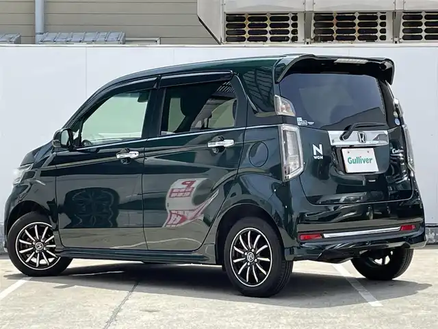 ホンダ Ｎ ＷＧＮ カスタムGSSパッケージⅡ 青森県 2018(平30)年 3.8万km ブリティッシュグリーンP 4WD/ワンオーナー/ディーラー定期点検８回/ETC/純正ナビ/・ワンセグTV/・CD/・FM・AM/・Bluetooth/・USB/・HDMI/純正スターター/ドライブレコーダー/クルーズコントロール/ステアリングリモコン/シートヒーター/オートライト/オートマチックハイビーム/純正タイヤ/社外スタットレスタイヤ積込/USBポート２個/純正ドアバイザー/純正フロアマット/電格ミラー/取扱説明書/保証書