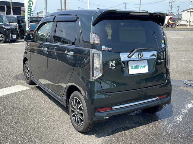 ホンダ Ｎ ＷＧＮ カスタムGSSパッケージⅡ 新潟県 2018(平30)年 3.8万km ブリティッシュグリーンP ワンオーナー/4WD/社外ナビ/（BT／AM／FM／DVD）/ワンセグTV/USB2個/HDMI/シートヒーター（運転席＋助手席）/エアシート（運転席＋助手席）/純正エンジンスターター/ドライブレコーダー/ビルトインETC/クルーズコントロール/ステアリングスイッチ/オートライト/オートマチックハイビーム/社外スタットレスタイヤ積込/純正ドアバイザー/純正フロアマット/電動自動格納ミラー/取扱説明書/保証書