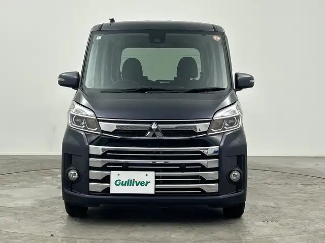 三菱 ｅＫスペース カスタムG セーフティパッケージ 三重県 2019(平31)年 5.5万km パープリッシュネイビーパール 禁煙車/純正ナビ/　フルセグTV/CD/DVD/アラウンドビューモニター/D席シートヒーター/アイドリングストップ/純正LEDヘッドライト/オーマチックハイビーム/片側パワースライドドア/車線逸脱警報/衝突軽減ブレーキシステム