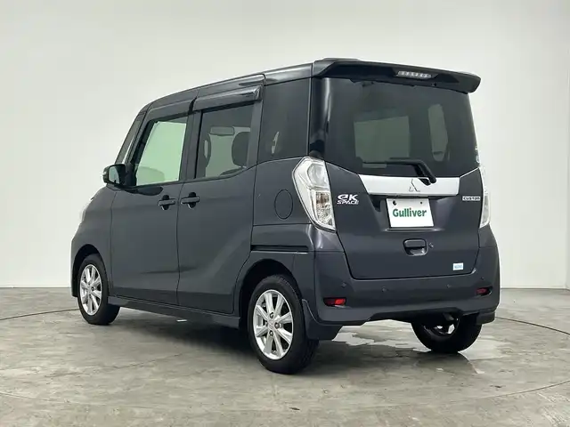 三菱 ｅＫスペース カスタムG セーフティパッケージ 三重県 2019(平31)年 5.5万km パープリッシュネイビーパール 禁煙車/純正ナビ/　フルセグTV/CD/DVD/アラウンドビューモニター/D席シートヒーター/アイドリングストップ/純正LEDヘッドライト/オーマチックハイビーム/片側パワースライドドア/車線逸脱警報/衝突軽減ブレーキシステム