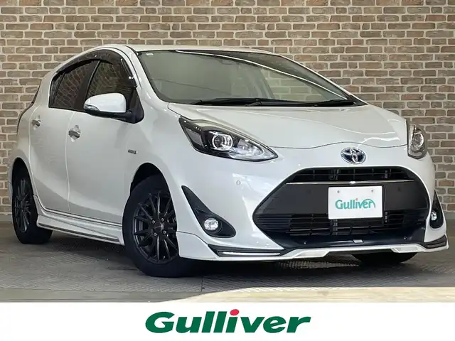 トヨタ アクア S スタイルブラック 岩手県 2019(平31)年 10.5万km ホワイトパールクリスタルシャイン TRDスポイラー/トヨタセーフティセンスC/プリクラッシュセーフティ/レーンディパーチャーアラート/オートマチックハイビーム/先行車発進告知/クリアランスソナー/純正ナビ/バックカメラ/ETC/ドライブレコーダー/LEDヘッドランプ/フォグランプ/オートエアコン/ドアバイザー/電動格納ウインカーミラー/社外１５インチアルミホイール/純正フロアマット