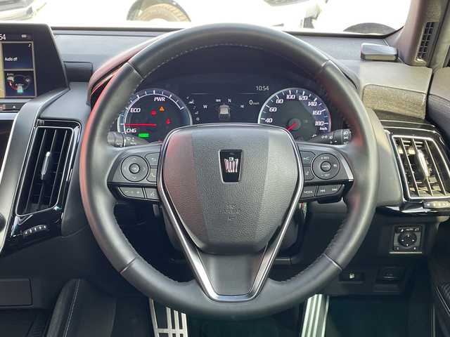 トヨタ クラウン ハイブリッド RS Four 青森県 2020(令2)年 7.3万km ホワイトパールクリスタルシャイン 4WD/純正SDナビ・フルセグTV/CD・DVD・Bluetooth・SD・USB/バックカメラ/前席パワーシート・シートヒーター/ステアリングヒーター/セーフティセンス/プリクラッシュセーフティ/レーダークルーズコントロール/レーントレーシングアシスト/アダプティブハイビーム/クリアランスソナー/OP電動リアサンシェード/パドルシフト/AC100V100W/純正ビルトインETC2.0/前後ドライブレコーダー/社外革調シートカバー/3眼LEDヘッドランプ/LEDフォグランプ/社外車高調（純正有）/社外20インチアルミ/社外マフラー（ガナドール）/社外アンダーエアロ（DUEX）