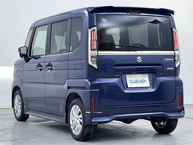 スズキ スペーシア カスタム HYBRID GS 道央・札幌 2024(令6)年 0.3万km インディゴブルーメタリック ・4WD  スズキセーフティーサポート/・デュアルカメラブレーキサポート/・アダプティブクルーズコントロール/・純正9inメモリナビ/【フルセグ/BT/USB/HDMI】/・ステアリングスイッチ/・前席シートヒーター/・左パワースライドドア/・アイドリングストップ/・横滑り防止機能/・レーンキープアシスト/・電動パーキングブレーキ/・リアサンシェード/・LEDヘッドライト（AUTO機能付き）/・フォグランプ/・ヘッドライトレベライザー