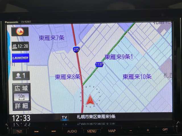 スズキ スペーシア カスタム HYBRID GS 道央・札幌 2024(令6)年 0.3万km インディゴブルーメタリック ・4WD  スズキセーフティーサポート/・デュアルカメラブレーキサポート/・アダプティブクルーズコントロール/・純正9inメモリナビ/【フルセグ/BT/USB/HDMI】/・ステアリングスイッチ/・前席シートヒーター/・左パワースライドドア/・アイドリングストップ/・横滑り防止機能/・レーンキープアシスト/・電動パーキングブレーキ/・リアサンシェード/・LEDヘッドライト（AUTO機能付き）/・フォグランプ/・ヘッドライトレベライザー