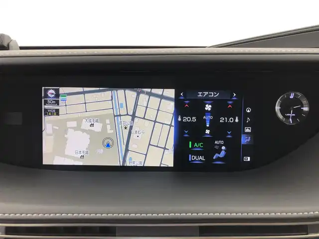 レクサス ＬＳ 500h Fスポーツ 愛知県 2018(平30)年 8.9万km ホワイトノーヴァガラスフレーク TRDスポーツフルエアロ/TRDスポーツ4本出しマフラー/マークレビンソン/赤本革シート/前席パワーシート/前席シートヒーター/全席シートベンチレーション/ステアリングヒーター/純正12.3インチメモリナビ/（BT/CD/DVD/フルセグTV/AUX)/全方位バックカメラ/デジタルインナーミラー/電動トランク/電動リアウィンドウサンシェード/3眼LEDヘッドライト/レクサスセーフティテクノロジー/・ブラインドスポットモニター/・パーキングサポートブレーキ/・クリアランスソナー/・レーンキープアシスト/・プリクラッシュセーフティ/・ヘッドアップディスプレイ/ETC2.0/SportS＋モード/SportSモード/Comfortモード/エコモード/EVモード/純正LEDヘッドライト/純正20インチAW/カーテンエアバッグ