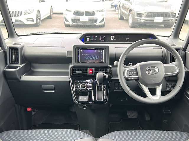 ダイハツ タント カスタム RS 茨城県 2024(令6)年 0.5万km ブラックマイカメタリック 社外ディスプレイオーディオ/　　BT/CD/バックカメラ/両側パワースライドドア/N席イージークローザー/LEDオートライト/ハーフレザーシート/シートヒーター/純正15インチアルミホイール/アイドリングストップ/スマートキー/ETC