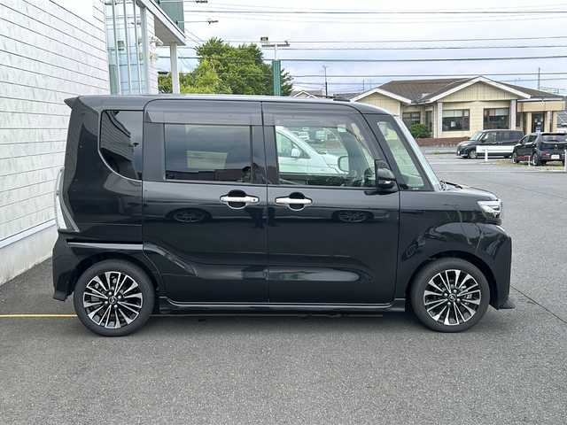 ダイハツ タント カスタム RS 茨城県 2024(令6)年 0.5万km ブラックマイカメタリック 社外ディスプレイオーディオ/　　BT/CD/バックカメラ/両側パワースライドドア/N席イージークローザー/LEDオートライト/ハーフレザーシート/シートヒーター/純正15インチアルミホイール/アイドリングストップ/スマートキー/ETC