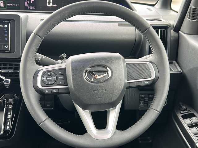 ダイハツ タント カスタム RS 茨城県 2024(令6)年 0.5万km ブラックマイカメタリック 社外ディスプレイオーディオ/　　BT/CD/バックカメラ/両側パワースライドドア/N席イージークローザー/LEDオートライト/ハーフレザーシート/シートヒーター/純正15インチアルミホイール/アイドリングストップ/スマートキー/ETC