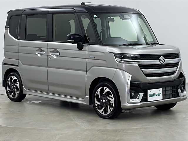 スズキ スペーシア カスタム HYBRID XS 道央・札幌 2024(令6)年 0.1万km未満 スチールシルバーメタリック/ブルーイッシュブラックパール ・4WD/・寒冷地仕様/・純正メモリーナビ&フルセグ&CD&DVD&BT&Applecarplay&Androioauto&USB&ipod&HDMI/・スズキセーフティサポート/・ヘッドアップディスプレイ/・デュアルセンサーブレーキサポート/・レーンディパーチャープリペンション/・アダプティブクルーズコントロール/・標識認識機能/・先行車発進お知らせ/・レーンキープアシスト/・全方位カメラ/・両側パワースライドドア/・シートヒーター/・ハンドルヒーター/・革巻きステアリング/・ステアリングスイッチ/・電動パーキングホールド/・後席パーソナルテーブル/・スリムサーキュレーター/・オートライト/・LEDヘッドライト/・LEDフォグランプ/・ヘッドライトレベライザー/・プッシュスタート/・アイドリングストップ/・スマートキー/・横滑り防止