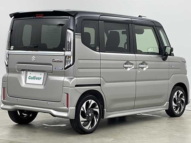 スズキ スペーシア カスタム HYBRID XS 道央・札幌 2024(令6)年 0.1万km未満 スチールシルバーメタリック/ブルーイッシュブラックパール ・4WD/・寒冷地仕様/・純正メモリーナビ&フルセグ&CD&DVD&BT&Applecarplay&Androioauto&USB&ipod&HDMI/・スズキセーフティサポート/・ヘッドアップディスプレイ/・デュアルセンサーブレーキサポート/・レーンディパーチャープリペンション/・アダプティブクルーズコントロール/・標識認識機能/・先行車発進お知らせ/・レーンキープアシスト/・全方位カメラ/・両側パワースライドドア/・シートヒーター/・ハンドルヒーター/・革巻きステアリング/・ステアリングスイッチ/・電動パーキングホールド/・後席パーソナルテーブル/・スリムサーキュレーター/・オートライト/・LEDヘッドライト/・LEDフォグランプ/・ヘッドライトレベライザー/・プッシュスタート/・アイドリングストップ/・スマートキー/・横滑り防止