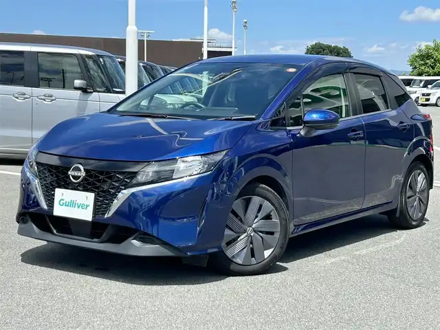 日産 ノート X 奈良県 2021(令3)年 5.3万km オーロラフレアブルーパール 純正ナビ(フルセグTV/CD/AM・FM/BT/iPod)/バックカメラ/ビルトインETC/純正ドラレコ/インテリジェントエマージェンシーブレーキ/踏み間違い防止支援アシスト/標識検知機能/LDW(車線逸脱警報)/インテリジェントDA(ふらつき警報)/インテリジェントLI(車線逸脱防止支援システム)/ハイビームアシスト/オートブレーキホールド/純正フロアマット/スペアキー