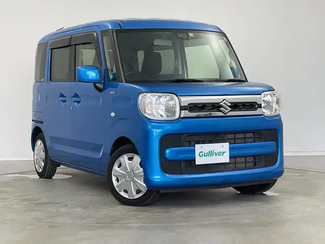 スズキ スペーシア HYBRID X 新潟県 2019(令1)年 2.8万km ブリスクブルーM 両側パワースライドドア　/社外メモリナビ（CD・USB）/デュアルセンサーブレーキサポート　/レーンキープアシスト　/後方コーナーセンサー　/ハロゲンオートライト　/地デジ　/アイドリングストップ　/純正フロアマット　/スマートキー/スペアキー/保証書/ABS/横滑り防止装置/盗難防止装置