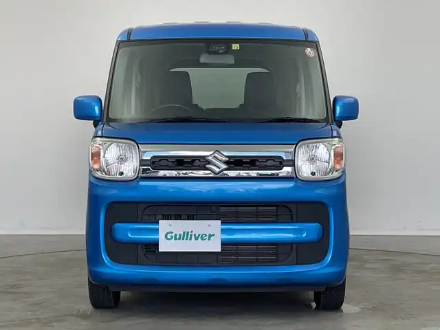スズキ スペーシア HYBRID X 新潟県 2019(令1)年 2.8万km ブリスクブルーM 両側パワースライドドア　/社外メモリナビ（CD・USB）/デュアルセンサーブレーキサポート　/レーンキープアシスト　/後方コーナーセンサー　/ハロゲンオートライト　/地デジ　/アイドリングストップ　/純正フロアマット　/スマートキー/スペアキー/保証書/ABS/横滑り防止装置/盗難防止装置