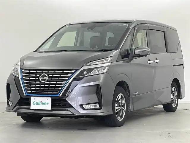 日産 セレナ e－パワー ハイウェイスター V 群馬県 2020(令2)年 6.2万km ダークメタルグレー 純正フリップダウンモニター　純正ナビ（Bluetooth/CD/DVD/SD）　プロパイロット　アラウンドビューモニター　両側パワースライドドア　ブラインドスポットモニター　パーキングアシスト　ステアリングヒーター　オートマチックハイビーム　エマージェンシーブレーキ　スマートキー　プッシュスタート　純正フロアマット