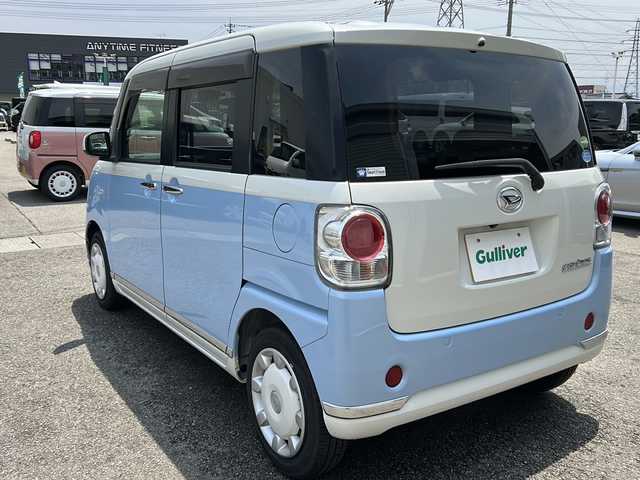 ダイハツ ムーヴ キャンバス G メイクアッフ SA Ⅱ 石川県 2017(平29)年 4.1万km パールホワイトⅢ/シルキーブルーパール 2トーン 純正８インチナビ　（NSZN-X67D）/　・フルセグ・CD・DVD・BT・USB・HDMI/両側パワースライドドア/ETC/純正ドライブレコーダー　/パノラマミックビューカメラ　/スマートアシストII　/ＬＥＤヘッドライト　/ＬＥＤフォグランプ　/プッシュスタート　/スマートキー