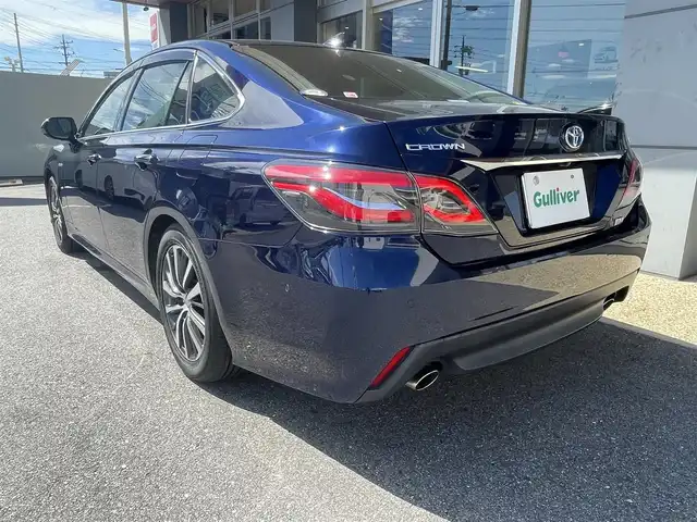 トヨタ クラウン ハイブリッド G 愛知県 2019(令1)年 4万km ダークブルーマイカ AIS検査実施済　/ワンオーナー　/全方位カメラ　/ベージュ革シート　/シートヒーター　/ベンチレーション　/セーフティセンス　/BSM /AHB /LDA /ICS /LEDヘッド　/ビルトインETC /ステアリングヒーター　/パワーシート　/スペアキー　