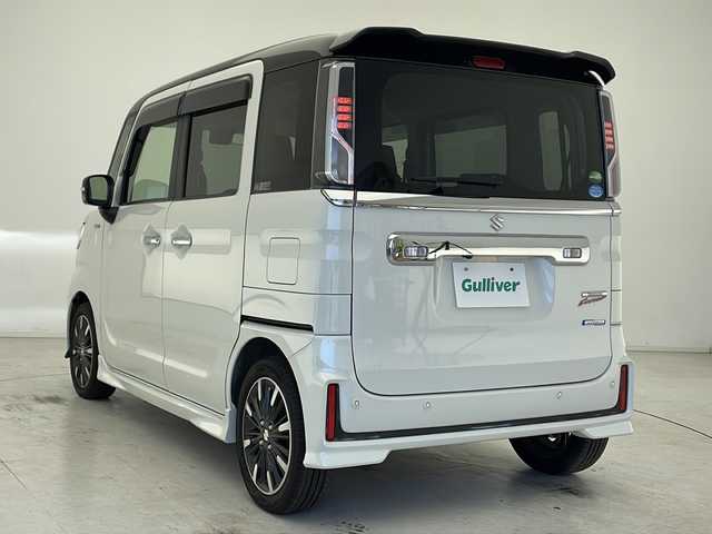 スズキ スペーシア カスタム HYBRID XS 佐賀県 2019(令1)年 3.2万km ピュアホワイトパール/ブラック2トーン 〇　ワンオーナー/〇　フルセグテレビ/〇　バックカメラ/〇　アイドリングストップ/〇　ウィンカーミラー/〇　ドアバイザー/〇　プッシュスタート/〇　両側パワースライドドア/〇　ハーフレザーシート/〇　LEDヘッドライト