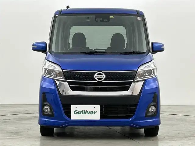 日産 デイズ ルークス ハイウェイスター Xターボ 福岡県 2017(平29)年 3万km オーシャンブルーP 純正ナビ（CD/BT/AUX/フルセグ）/アラウンドビューモニター/片側パワースライドドア/前方ドライブレコーダー/ETC/エマージェンシーブレーキ/LEDヘッドライト/オートライト/オートハイビーム/アイドリングストップ/ステアリングスイッチ/スマートキー/プッシュスタート
