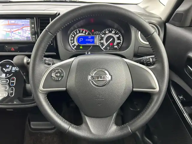 日産 デイズ ルークス ハイウェイスター Xターボ 福岡県 2017(平29)年 3万km オーシャンブルーP 純正ナビ（CD/BT/AUX/フルセグ）/アラウンドビューモニター/片側パワースライドドア/前方ドライブレコーダー/ETC/エマージェンシーブレーキ/LEDヘッドライト/オートライト/オートハイビーム/アイドリングストップ/ステアリングスイッチ/スマートキー/プッシュスタート