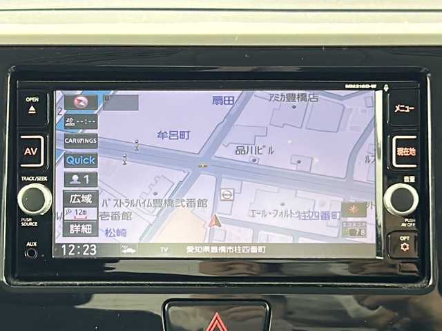 日産 デイズ ルークス HWS X Vセレクション 愛知県 2016(平28)年 5万km ブラック ワンオーナー/純正7インチナビ【MM316D-W】/（CD/DVD/Bluetooth/フルセグTV）/全方位カメラ/衝突軽減ブレーキ/ETC/両側パワースライドドア/アイドリングストップ/スマートキー/スペアキー有/電動格納ミラー/純正15インチアルミホイール/純正フロアマット/社外アルミホイール付きスタッドレスタイヤ有