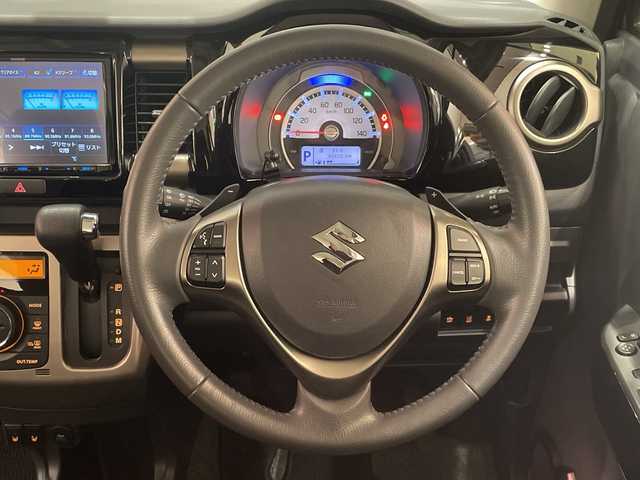 スズキ ハスラー Jターボ ブラックインテリアパッケージ 神奈川県 2019(令1)年 4.3万km クールカーキPM デュアルカメラブレーキサポート/社外8インチナビ（CD/DVD/BT）/フルセグTV/全方位カメラ/クルーズコントロール/ＨＩＤオートライト/ハーフレザーシート/前席シートヒーター/純正15インチアルミホイール/パドルシフト/アイドリングストップ/ステアリングスイッチ/ＥＴＣ/純正フロアマット/純正ドアバイザー