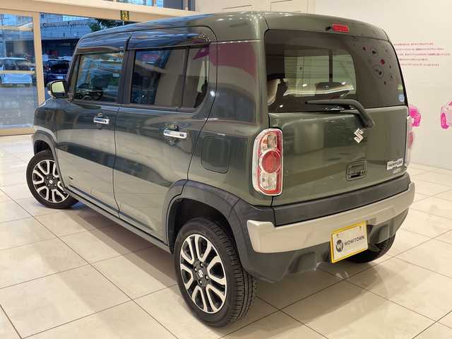 スズキ ハスラー Jターボ ブラックインテリアパッケージ 神奈川県 2019(令1)年 4.3万km クールカーキPM デュアルカメラブレーキサポート/社外8インチナビ（CD/DVD/BT）/フルセグTV/全方位カメラ/クルーズコントロール/ＨＩＤオートライト/ハーフレザーシート/前席シートヒーター/純正15インチアルミホイール/パドルシフト/アイドリングストップ/ステアリングスイッチ/ＥＴＣ/純正フロアマット/純正ドアバイザー