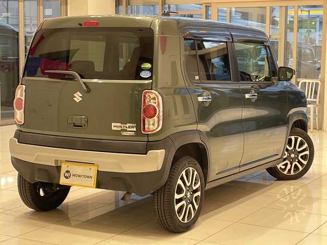 スズキ ハスラー Jターボ ブラックインテリアパッケージ 神奈川県 2019(令1)年 4.3万km クールカーキPM デュアルカメラブレーキサポート/社外8インチナビ（CD/DVD/BT）/フルセグTV/全方位カメラ/クルーズコントロール/ＨＩＤオートライト/ハーフレザーシート/前席シートヒーター/純正15インチアルミホイール/パドルシフト/アイドリングストップ/ステアリングスイッチ/ＥＴＣ/純正フロアマット/純正ドアバイザー