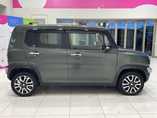 スズキ ハスラー Jターボ ブラックインテリアパッケージ 神奈川県 2019(令1)年 4.3万km クールカーキPM デュアルカメラブレーキサポート/社外8インチナビ（CD/DVD/BT）/フルセグTV/全方位カメラ/クルーズコントロール/ＨＩＤオートライト/ハーフレザーシート/前席シートヒーター/純正15インチアルミホイール/パドルシフト/アイドリングストップ/ステアリングスイッチ/ＥＴＣ/純正フロアマット/純正ドアバイザー