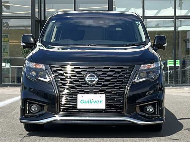 日産 エルグランド 250HWS プレミアム アーバンクロム 青森県 2020(令2)年 2万km 黒 ・4WD/・純正メーカーナビ/・フルセグ/・CD/DVD/TV/BT/AM/FM/・両側パワースライドドア/・衝突軽減装置/・横滑り抑制装置/・盗難防止装置/・アラウンドビューバックモニター/・プロパイロット/・前後コーナーセンサー/・D＋N席シートヒーター/・パワーバックドア/・レザーシート/・社外ETC/・後席サンシェード/・社外フロアマット/・オートライト/・オートハイビーム/・スタットレスアルミセット積込/・純正AW18インチ/・保証書・取説あり/・カラーコードGAT(ミッドナイトブラック)