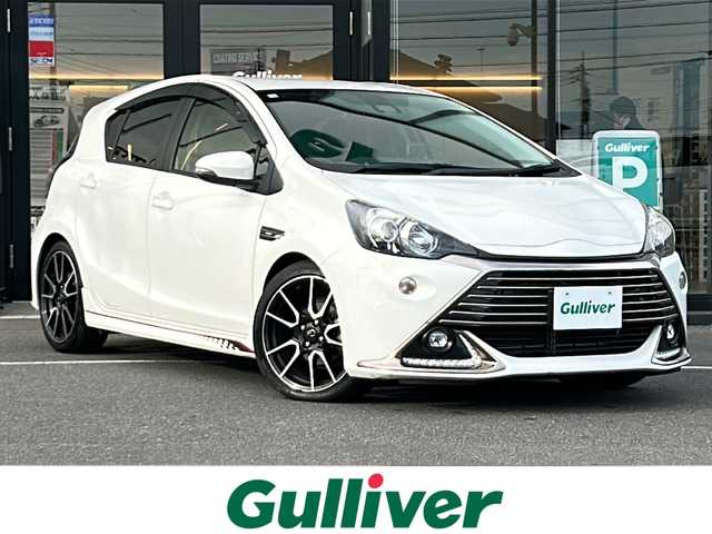 トヨタ アクア G G’s 茨城県 2016(平28)年 2.5万km ライムホワイトパールクリスタルシャイン 社外SDナビ(Bluetooth/バックカメラ/ワンセグTV)/ETC/横滑り防止装置/レーンキープアシスト/LEDオートライト/オートマチックハイビーム/USB入力端子/衝突被害軽減システム/クルーズコントロール/スマートキー/G‘sエアロパーツ/冷房AAC/17インチ純正アルミホイール/純正フロアマット/シートヒーター