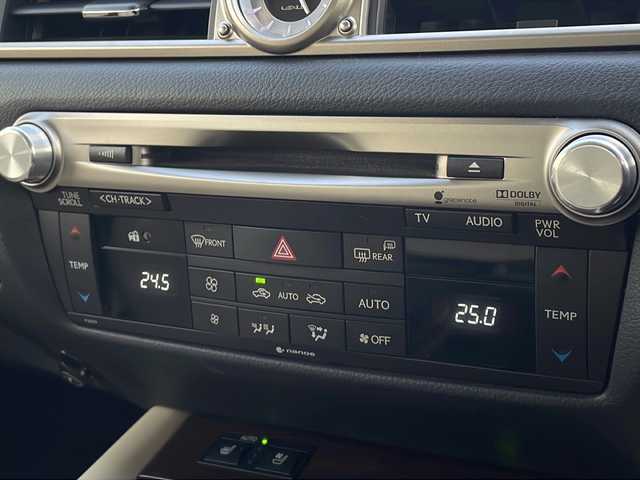 レクサス ＧＳ 300h Iパッケージ 山口県 2014(平26)年 10万km ホワイトパールクリスタルシャイン Fスポーツ仕様フロントバンパー/純正HDDナビ/・フルセグテレビ/・AM/FM/CD/DVD/・Bluetooth/バックカメラ/ETC/クルーズコントロール/ドライブモードセレクトスイッチ/ヒルスタートアシスト/パドルシフト/ブラインドスポットモニター/レザーシート/エアシート/シートヒーター/パワーシートD席/N席/スマートキー/プッシュスタート/スペアキー1本/純正フロアマット/パワーバックドア/社外19インチアルミホイール/ドアバイザー/ウィンカーミラー/取り扱い説明書