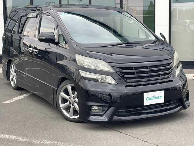 トヨタ ヴェルファイア 3．5Z Gエディション 道東・釧路十勝 2008(平20)年 16.8万km ブラック ・4WD/・社外SDナビ（BT/CD/DVD/フルセグ）/・ETC/・3列シート/・MT付きAT/・電動リアゲート/・パワーシート（D席・N席）/・フリップダウンモニター/・サンルーフ/・ステアリングスイッチ/・カーテンエアバック/・コーナーセンサー/・メモリーシート/・クルーズコントロール/・社外エンジンスターター/・フロアマット純正/・ウォークスルー/・横滑り機能/・オートライト/・フォグライト/・ドアバイザー