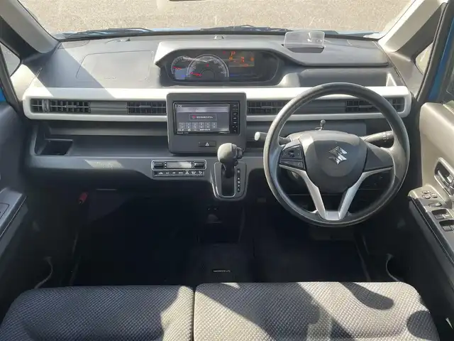 スズキ ワゴンＲ HYBRID FX 長崎県 2019(令1)年 9.2万km ブリスクブルーM プッシュスタート/純正SDナビ/CD/DVD/BT/ワンセグTV/全方位カメラ/衝突被害軽減システム/レーンキープアシスト/前席シートヒーター/ステアリングスイッチ/オートライト/ビルトインETC