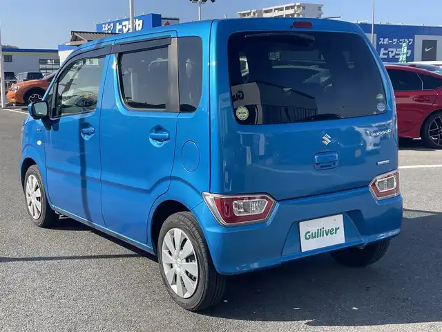 スズキ ワゴンＲ HYBRID FX 長崎県 2019(令1)年 9.2万km ブリスクブルーM プッシュスタート/純正SDナビ/CD/DVD/BT/ワンセグTV/全方位カメラ/衝突被害軽減システム/レーンキープアシスト/前席シートヒーター/ステアリングスイッチ/オートライト/ビルトインETC