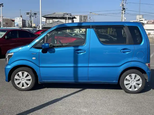 スズキ ワゴンＲ HYBRID FX 長崎県 2019(令1)年 9.2万km ブリスクブルーM プッシュスタート/純正SDナビ/CD/DVD/BT/ワンセグTV/全方位カメラ/衝突被害軽減システム/レーンキープアシスト/前席シートヒーター/ステアリングスイッチ/オートライト/ビルトインETC