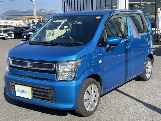 スズキ ワゴンＲ HYBRID FX 長崎県 2019(令1)年 9.2万km ブリスクブルーM プッシュスタート/純正SDナビ/CD/DVD/BT/ワンセグTV/全方位カメラ/衝突被害軽減システム/レーンキープアシスト/前席シートヒーター/ステアリングスイッチ/オートライト/ビルトインETC