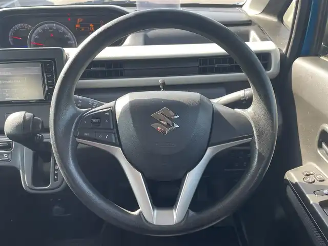 スズキ ワゴンＲ HYBRID FX 長崎県 2019(令1)年 9.2万km ブリスクブルーM プッシュスタート/純正SDナビ/CD/DVD/BT/ワンセグTV/全方位カメラ/衝突被害軽減システム/レーンキープアシスト/前席シートヒーター/ステアリングスイッチ/オートライト/ビルトインETC