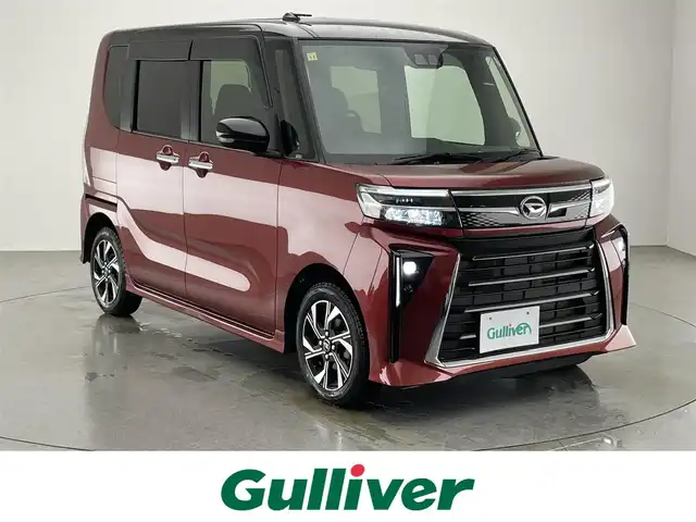 ダイハツ タント カスタム X 徳島県 2022(令4)年 1.8万km ブラックマイカメタリック/ファイアークォーツレッドメタリック 2トーン 純正7型ナビ/ETC/Bカメラ/両側パワースライドドア/オートブレーキホールド/LEDヘッドライト/フォグライト/シートヒーター/オートクルーズコントロール/スマートアシスト