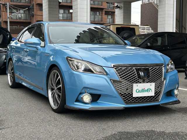 トヨタ クラウン ハイブリッド アスリートS 大阪府 2015(平27)年 11.8万km クールソーダメタリック マイコン制御チルト＆スライド電動ムーンルーフ/全周囲360°ドラレコ（marumieQ-20）/レーザー＆レーダ探知機（YuPIteruSupercatLS700）/ロクサニーテンペストタービンプログレス２０インチアルミホイール/アダプティブクルーズコントロール/バック・サイドカメラ/純正HDDナビ/Bluetooth/フルセグTV/ETC/レザーシート/コーナーセンサー/横滑り防止装置/スペアキー/保証書・取扱説明書・記録簿