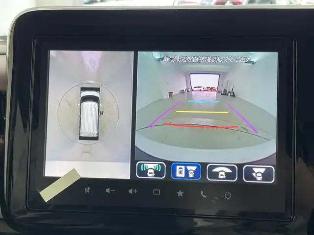 スズキ スペーシア カスタム HYBRID XS 宮城県 2025(令7)年 0.1万km未満 ピュアホワイトパール/ブラック2トーン 届出済未使用車/カスタム HV XS　4WD　/全方位モニター付きメモリ-ナビゲーション・スズキコネクト対応通信機装着車(195800円)/全方位モニター　/両側パワースライドドア　/レーダークルーズコントロール/シートヒーター　/ステアリングヒーター　/ヘッドアップディスプレイ　/衝突被害軽減　/レーンキープアシスト/LEDヘッドライト/充電用USBポート/後席オットマン/ルーフブラック