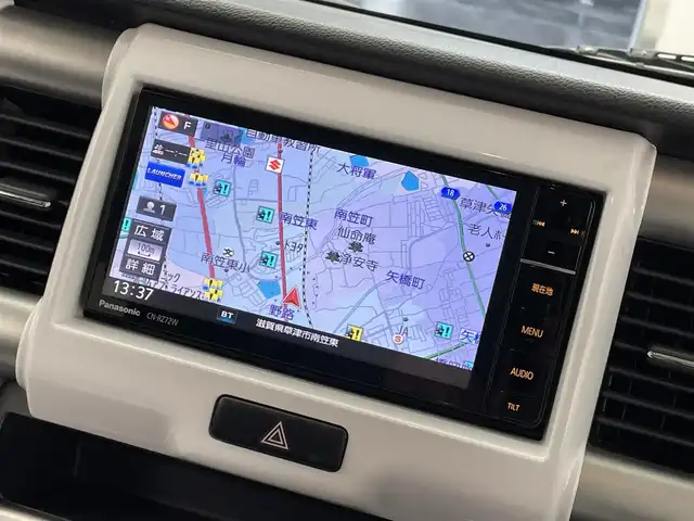 スズキ ハスラー X ターボ 滋賀県 2016(平28)年 7万km サマーブルーM 禁煙車/純正7インチナビ/CD.DVD.Bluetooth.フルセグ/バックカメラ/衝突軽減ブレーキ/車線逸脱警報/ETC/前席シートヒーター/HIDヘッドライト/オートライト/アイドリングストップ/スマートキー/スペアキー