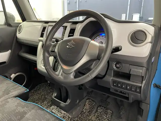 スズキ ハスラー X ターボ 滋賀県 2016(平28)年 7万km サマーブルーM 禁煙車/純正7インチナビ/CD.DVD.Bluetooth.フルセグ/バックカメラ/衝突軽減ブレーキ/車線逸脱警報/ETC/前席シートヒーター/HIDヘッドライト/オートライト/アイドリングストップ/スマートキー/スペアキー
