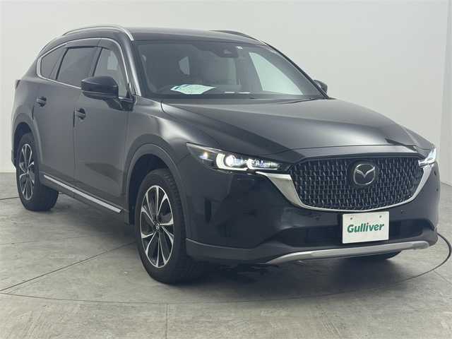 マツダ ＣＸ－８ XD グランドジャーニー 愛知県 2023(令5)年 1.8万km ジェットブラックマイカ 4WD/ディーゼルターボ/ヘッドアップディスプレイ/純正ナビ付10.25インチセンターディスプレイ/　　　・BT/フルセグ/全方位カメラ/ドライブレコーダー（前後）/ETC/本革巻ステアリングリモコン/ステアリングヒーター/ステアリングリモコン/ハーフレザーシート/パワーシート（D/N）/置くだけ充電/シートヒーター（1、2列目）/三列シート/7人乗り/パワーバックドア/ルーフレール/純正19インチアルミホイール/アダプティブLEDヘッドライト/フォグランプ/ブラインドスポットモニター/レーダークルーズコントロール/レーンキープアシスト/トラフィック＆クルーズサポート/交通標識認識機能/ドライバーアテンションアラート